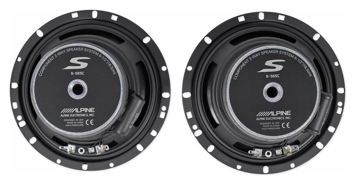 2 Pairs 6.5x22 Car Audio Component Speakers with Tweeters F246403