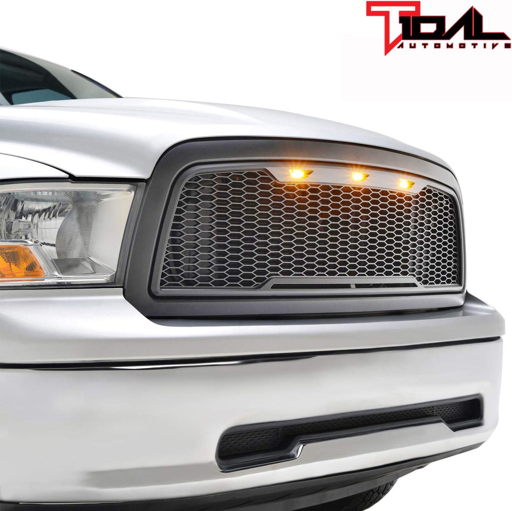 ABS Upper Grille Front LED Grille with Amber LED Lights Replacement Grille G80752