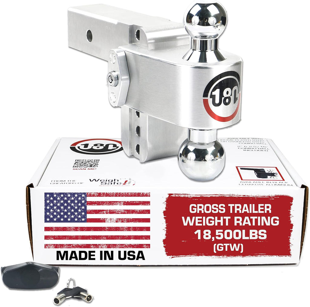 Aluminum Adjustable 10" Drop Hitch with Chromed Steel Ball for 2.5" Receiver S679780