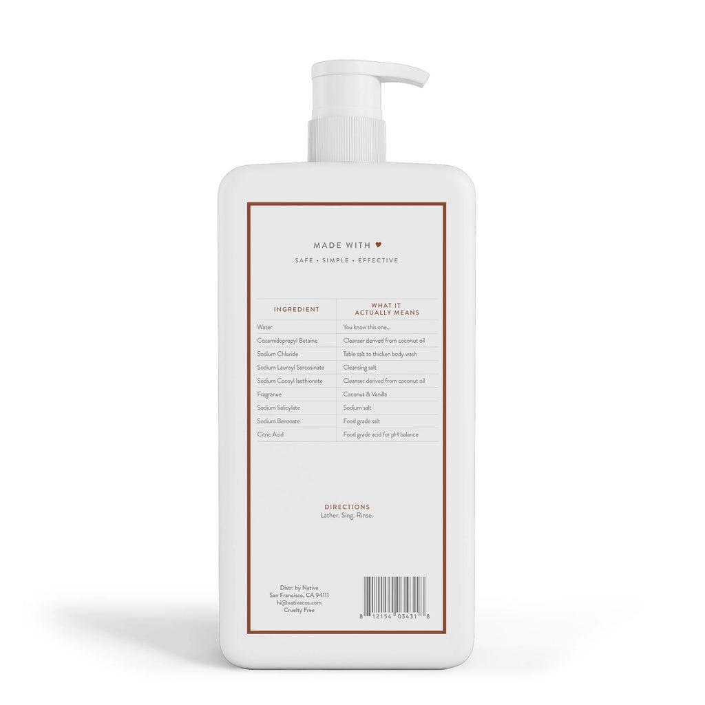 Coconut & Vanilla Sulfate Free Paraben Free Body Wash, 36 oz L36581
