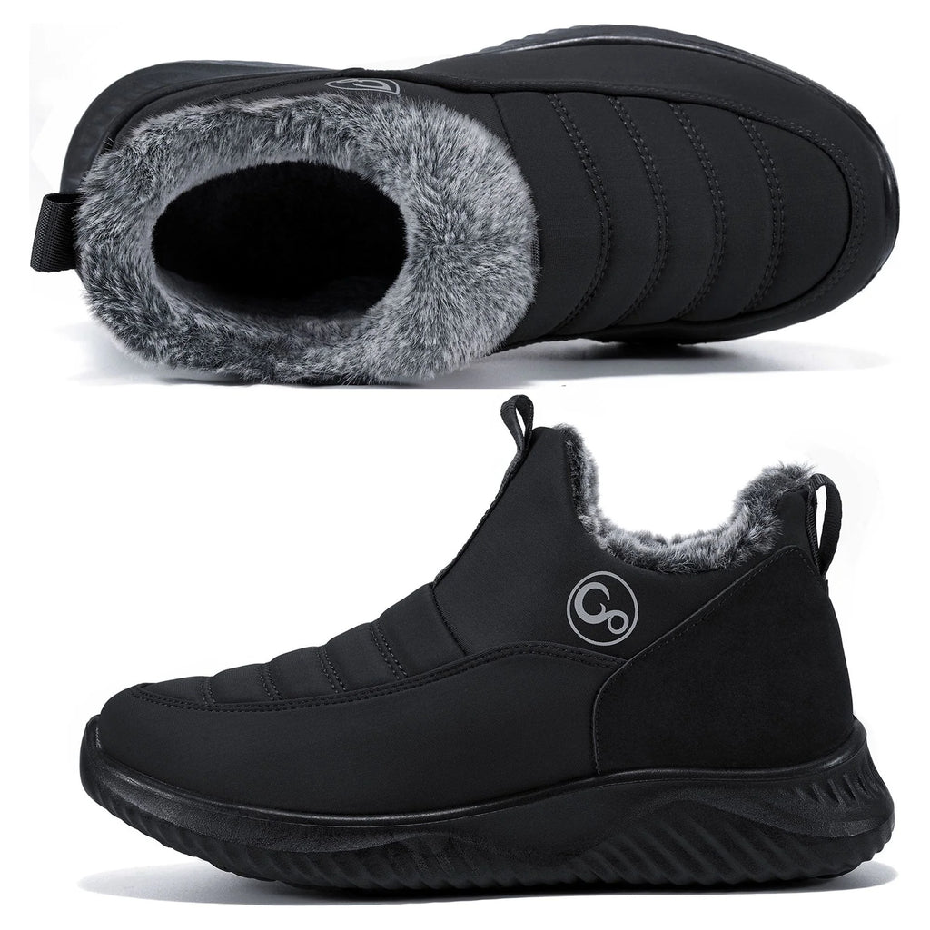 Faux Fur Waterproof Slip On Ankle Booties F833643