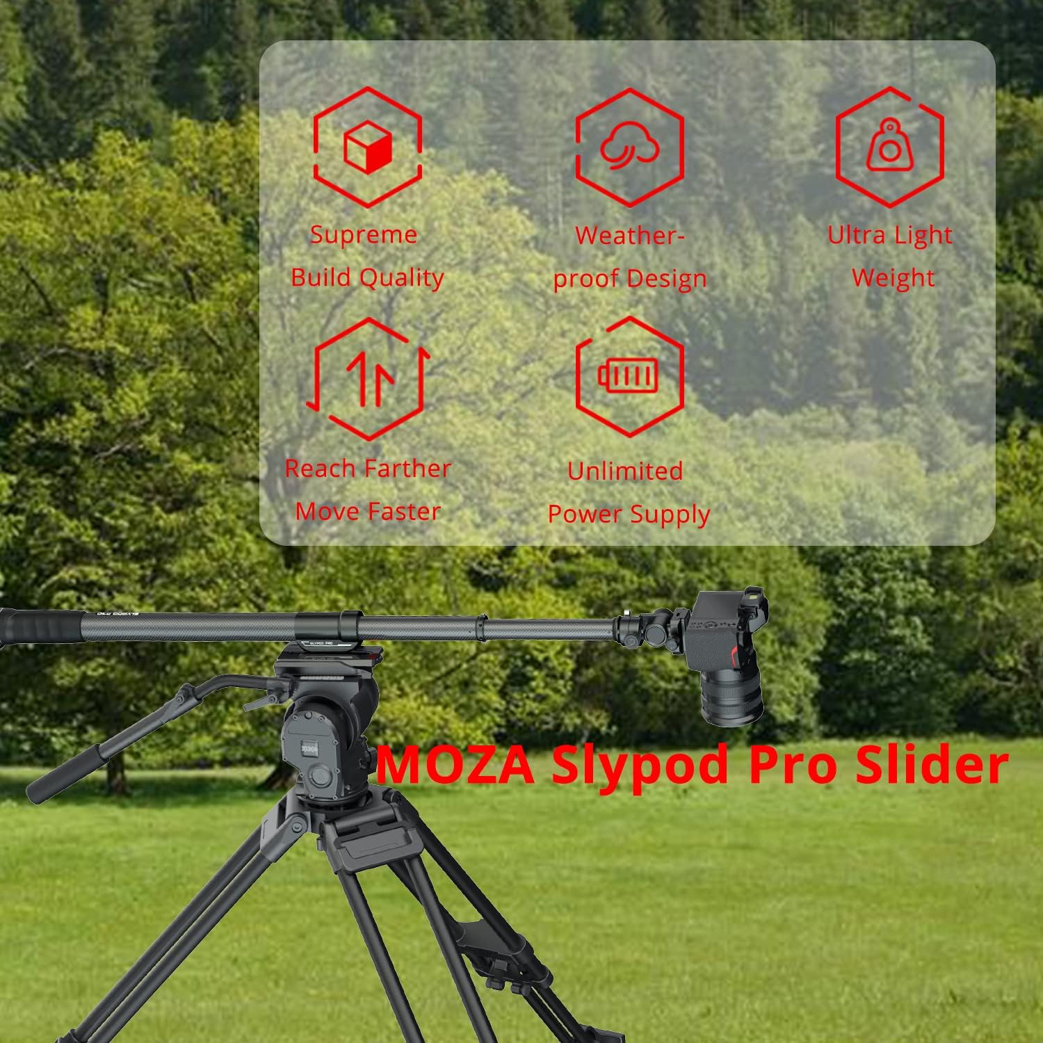 Motorized Monopod Camera Slider with Pan and Tilt Head & Tripod F466595