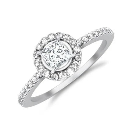 Princess Cut Diamond Wedding Ring 1.00 Carat 10k White Gold W287934