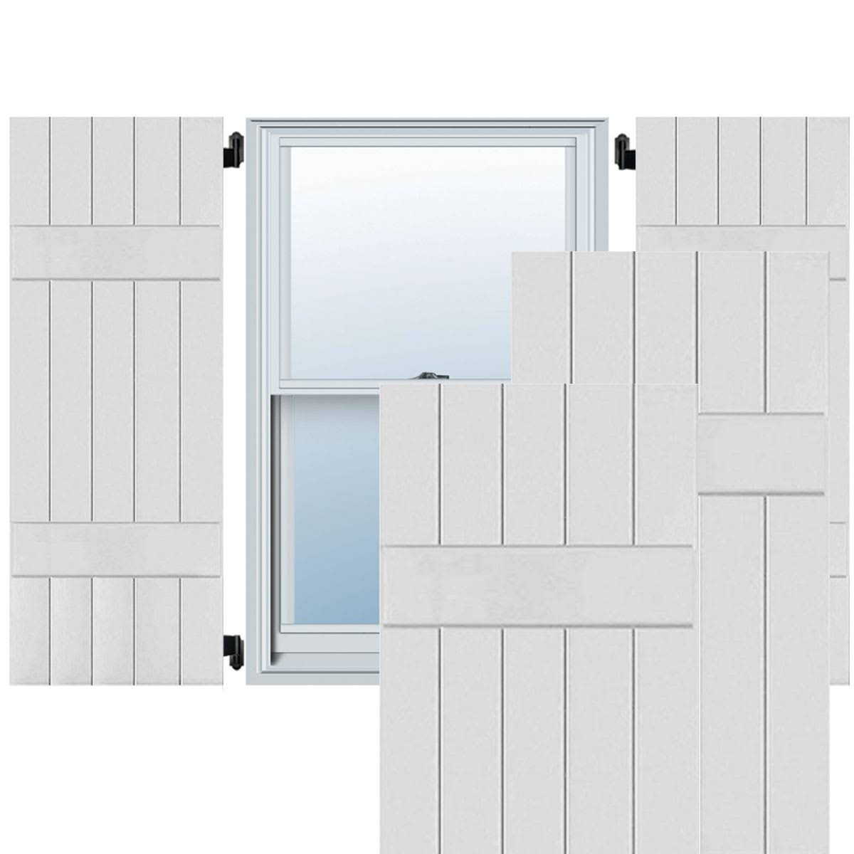 18x22W x 79x22H Real Wood Pine Board-n-Batten Shutters K328