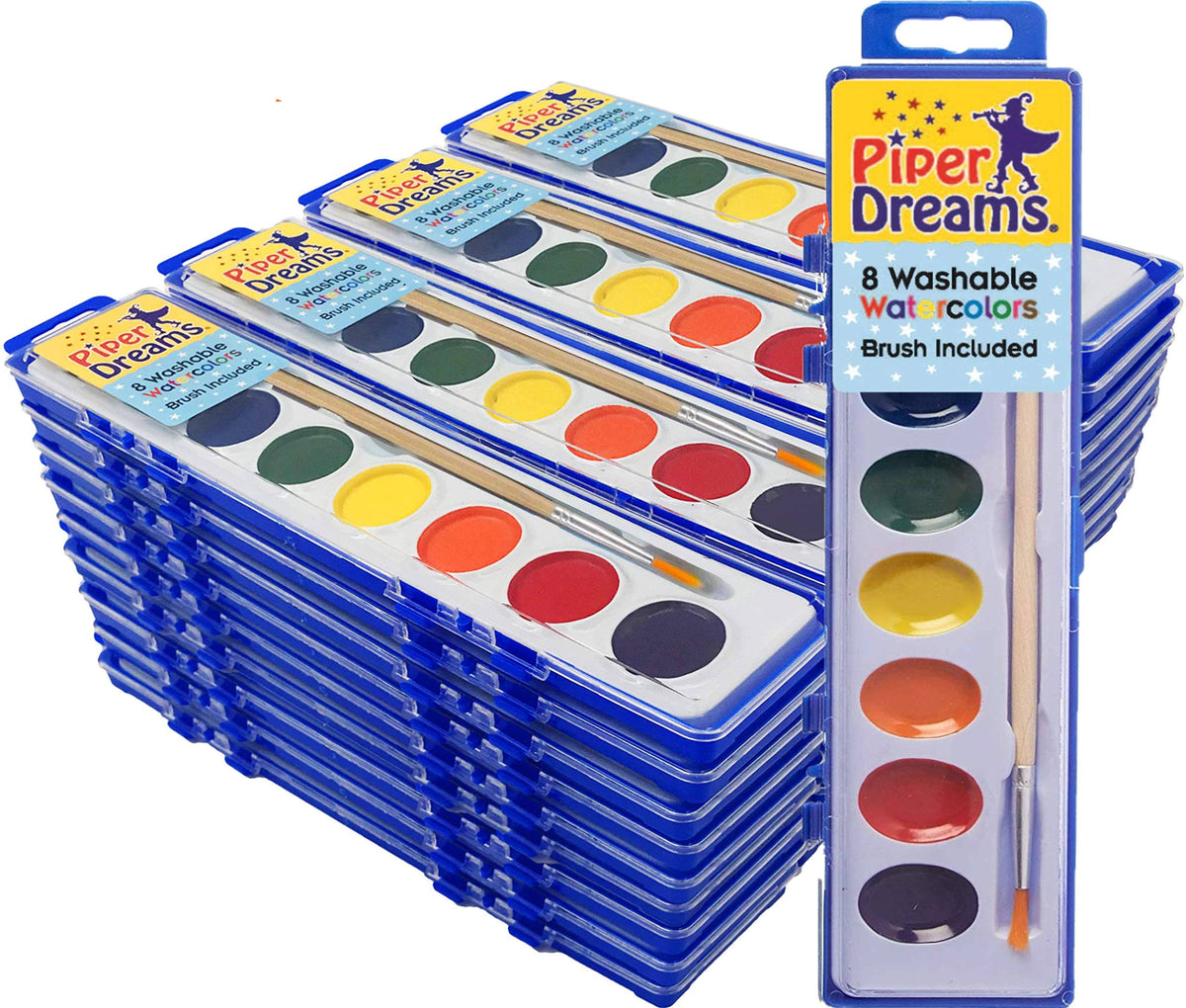 36 Pack Washable Nontoxic Watercolor Paint Sets with Wood Brush O401