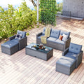 6Pcs All-Weather Wicker PE Rattan Patio Sectional Set with Coffee Table X4153