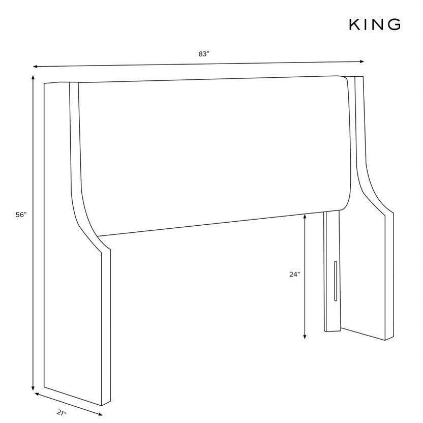 Wingback Headboard Velvet Black N4301