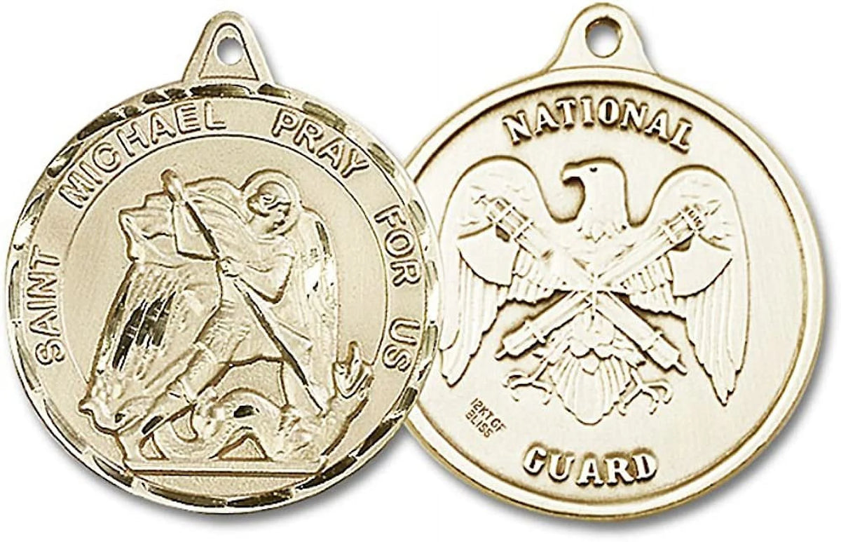 Gold Filled St. Michael Pendant with Heavy Curb Chain U3171