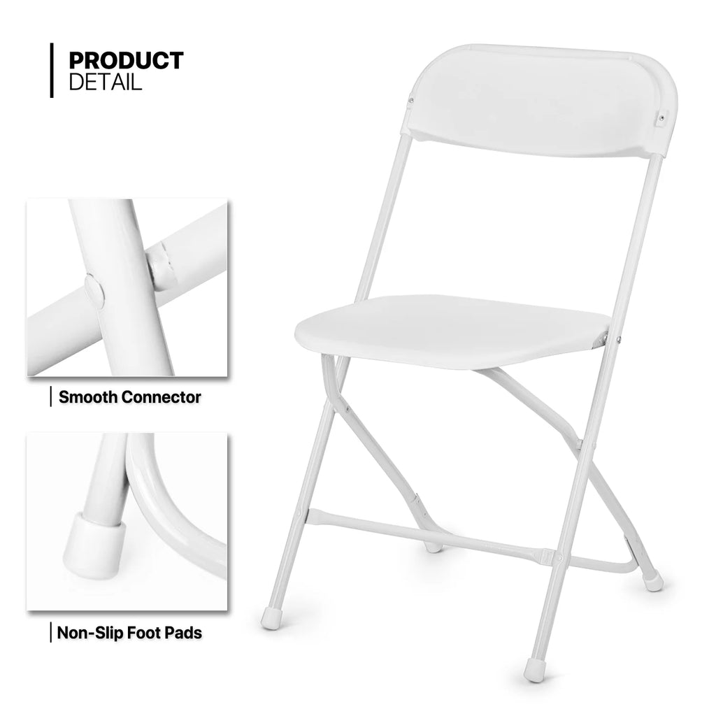 11-Piece 8 Ft Folding Dining Table with Chairs Set with Carry Handle Z9855