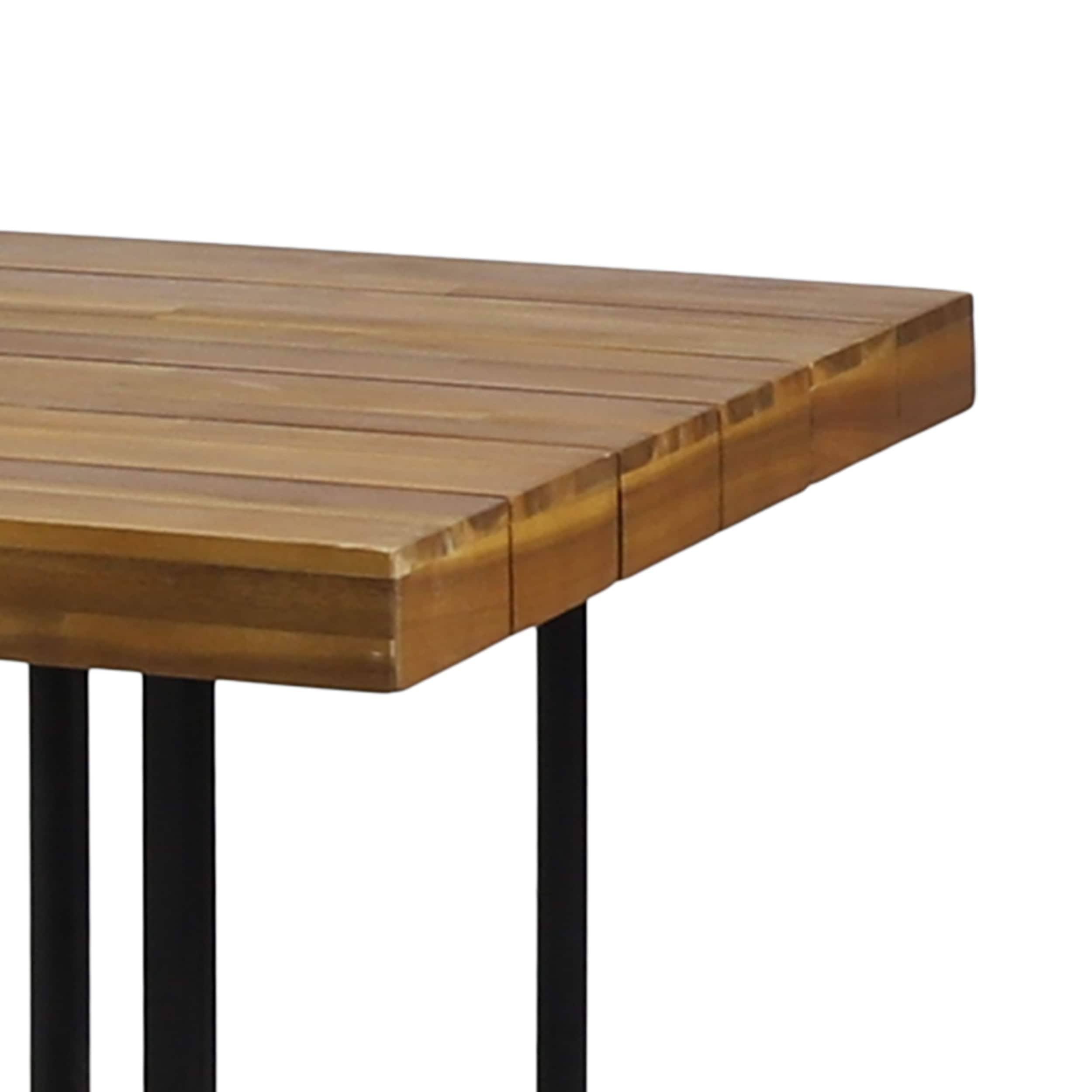 Teak Black Acacia Wood Dining Table K7244
