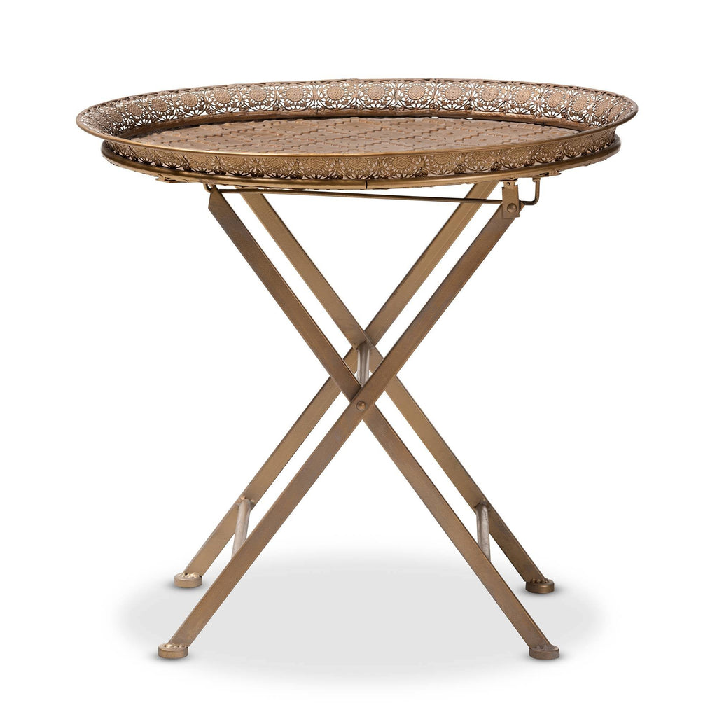 Gold-Tone Metal Folding Tray Table D3220