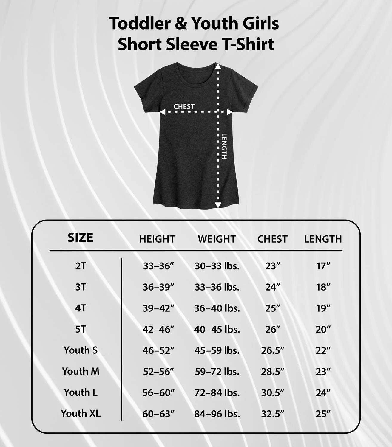 Toddler And Youth Girls Short Sleeve Graphic T-Shirt W9427