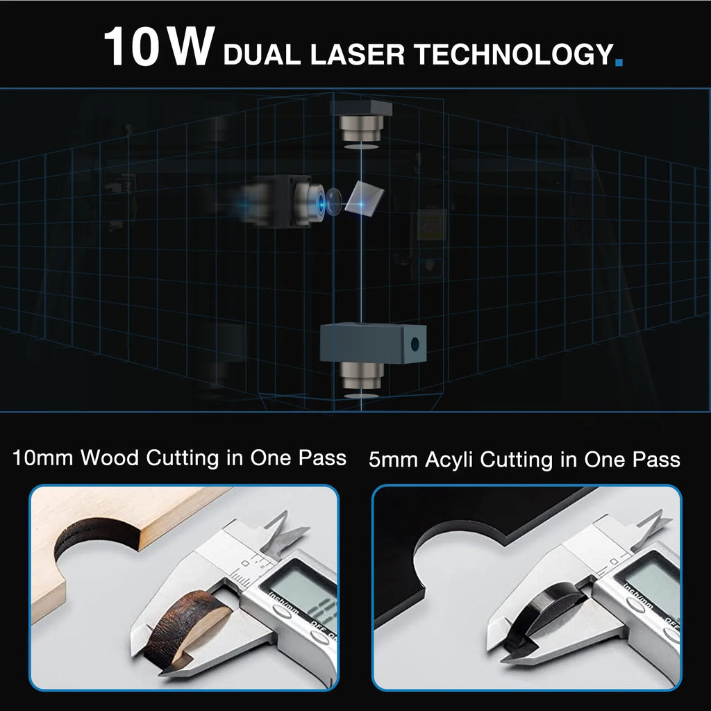 10W Laser Engraver for Wood, Paper, Metal, Leather, Acrylic J200