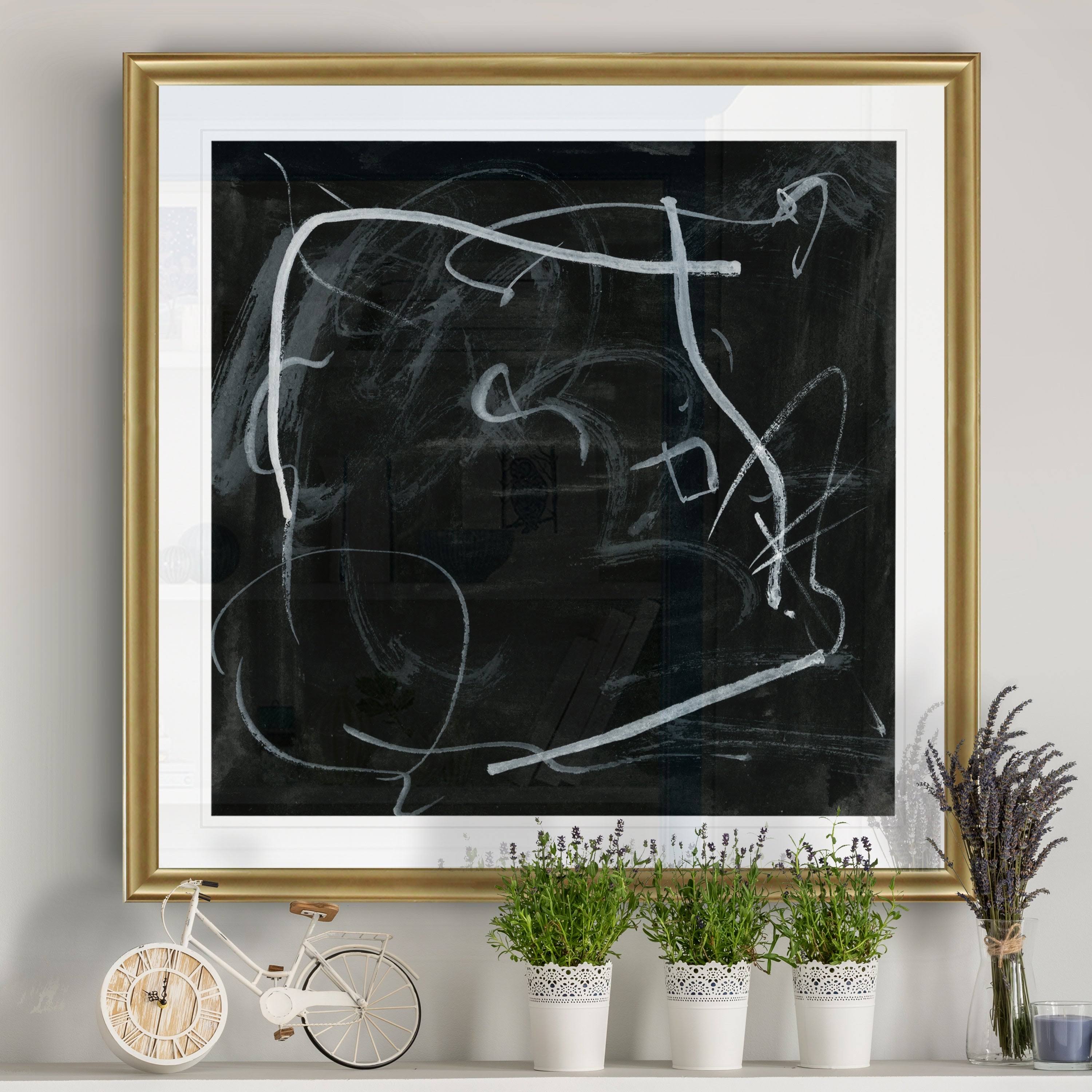 Black Framed Print 22 x 22 Gold O4317