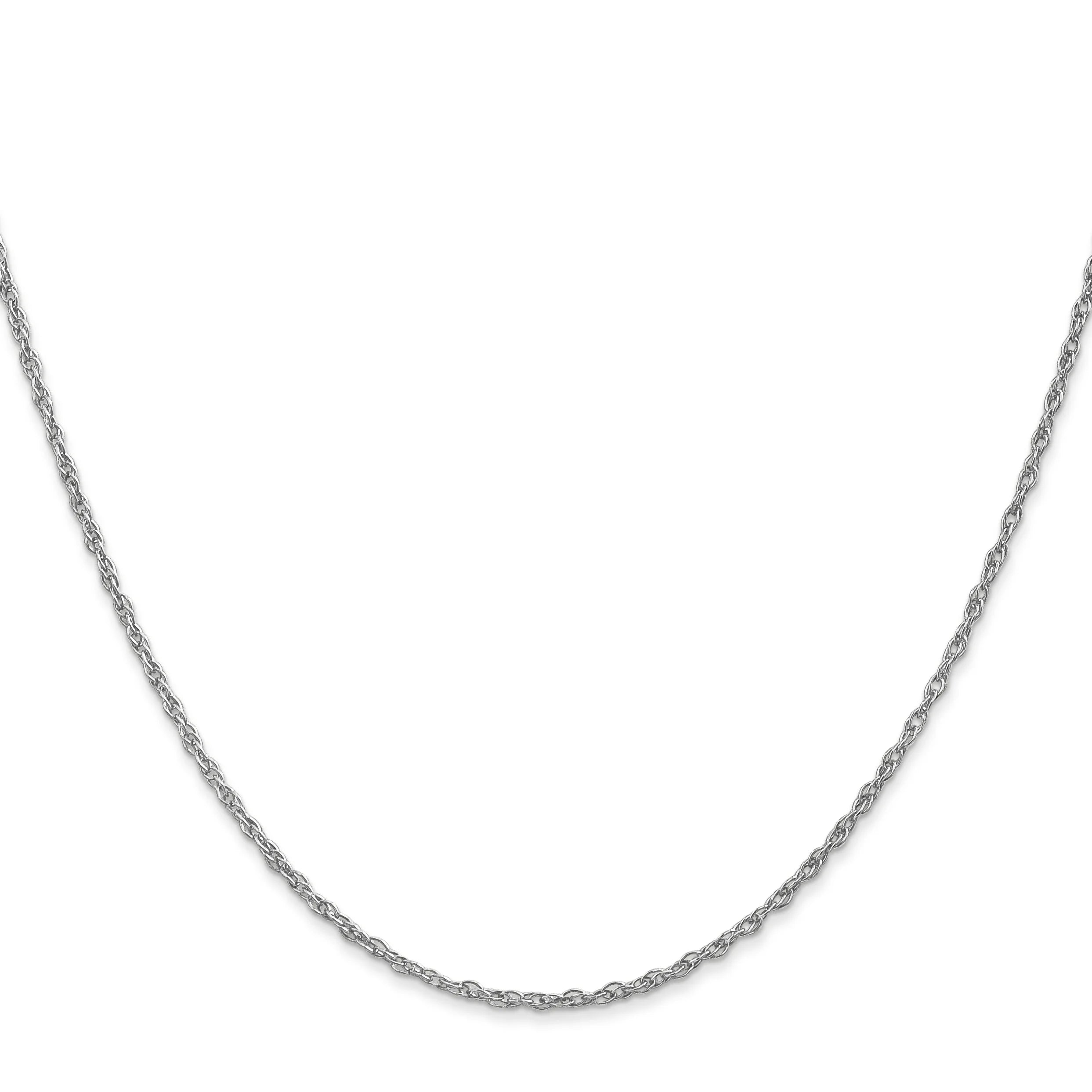 10K White Gold 1.3mm Rope Chain X119