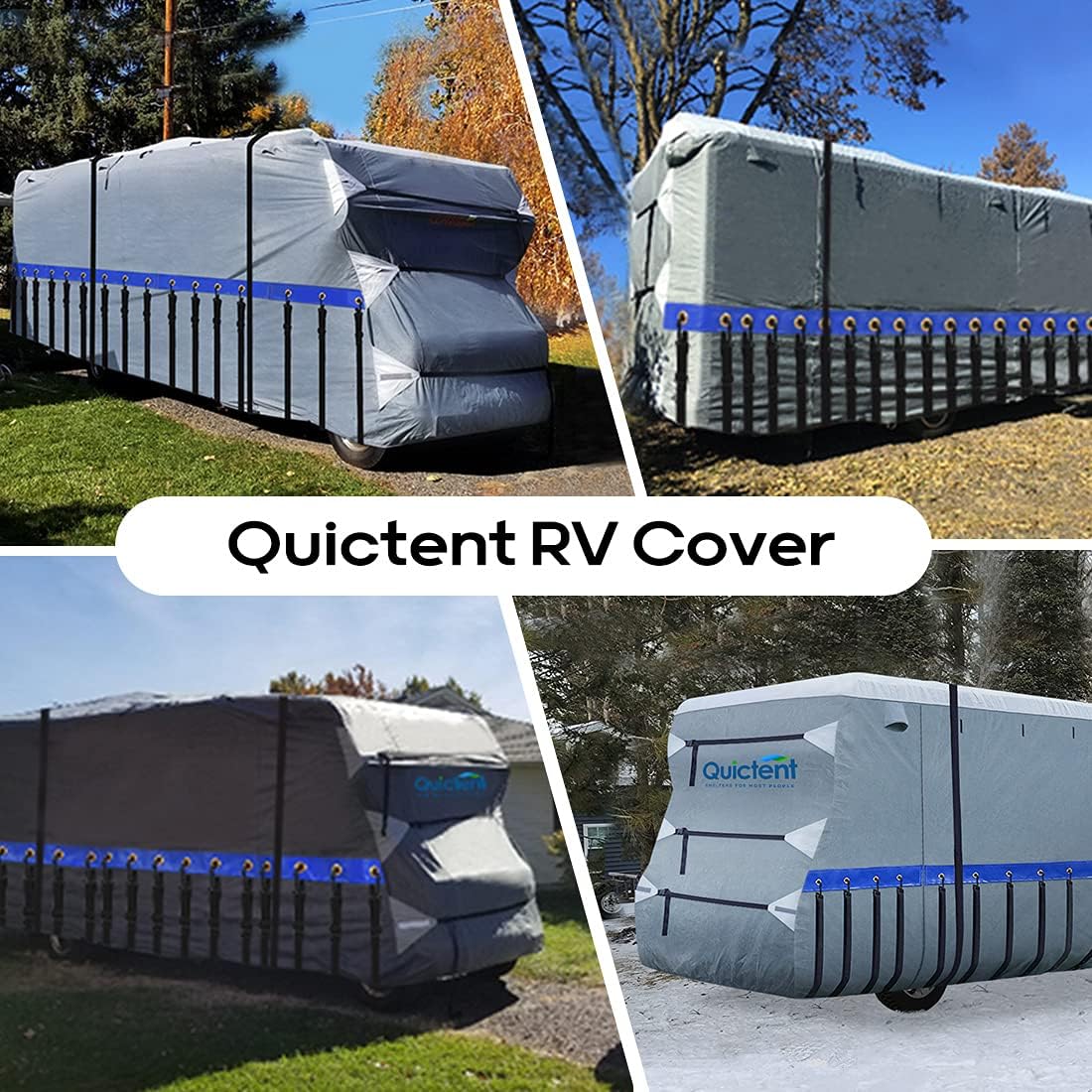 RV Cover, 6-ply Camper Cover, Fits 23-26Ft Motorhome, Breathable Waterproof Rip-Stop Anti-UV with 2 Windproof Straps, 4 Tire Covers Z715278