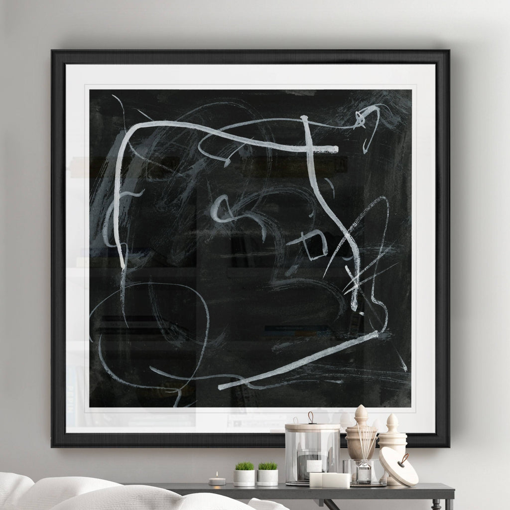 Black Framed Print 22 x 22 Gold O4317