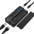 10-in-1 USB-C Docking Station with M.2 NVME and SATA SSD Enclosure HDMI Grey B3000