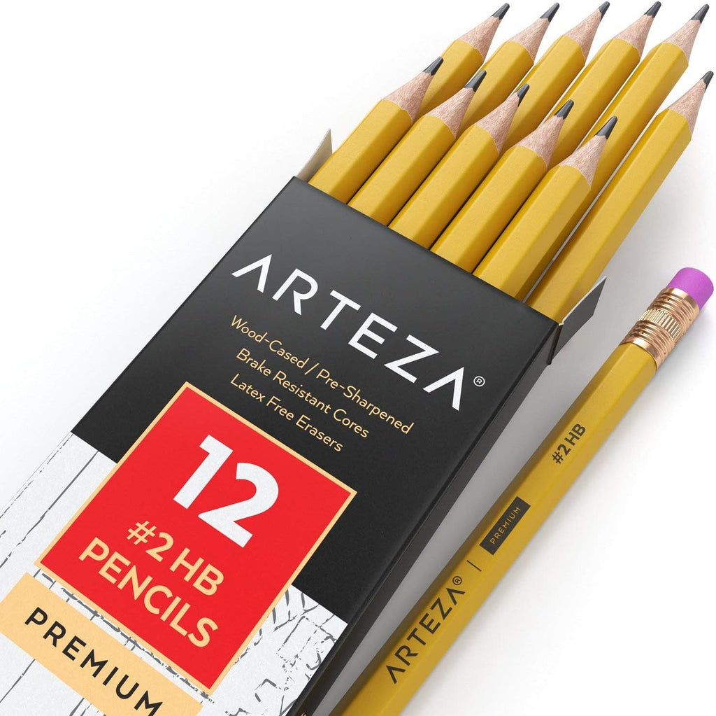 HB #2 School Pencils, Pack of 96, Black, Electric Pencil Sharpener, Pack of 2 A6368