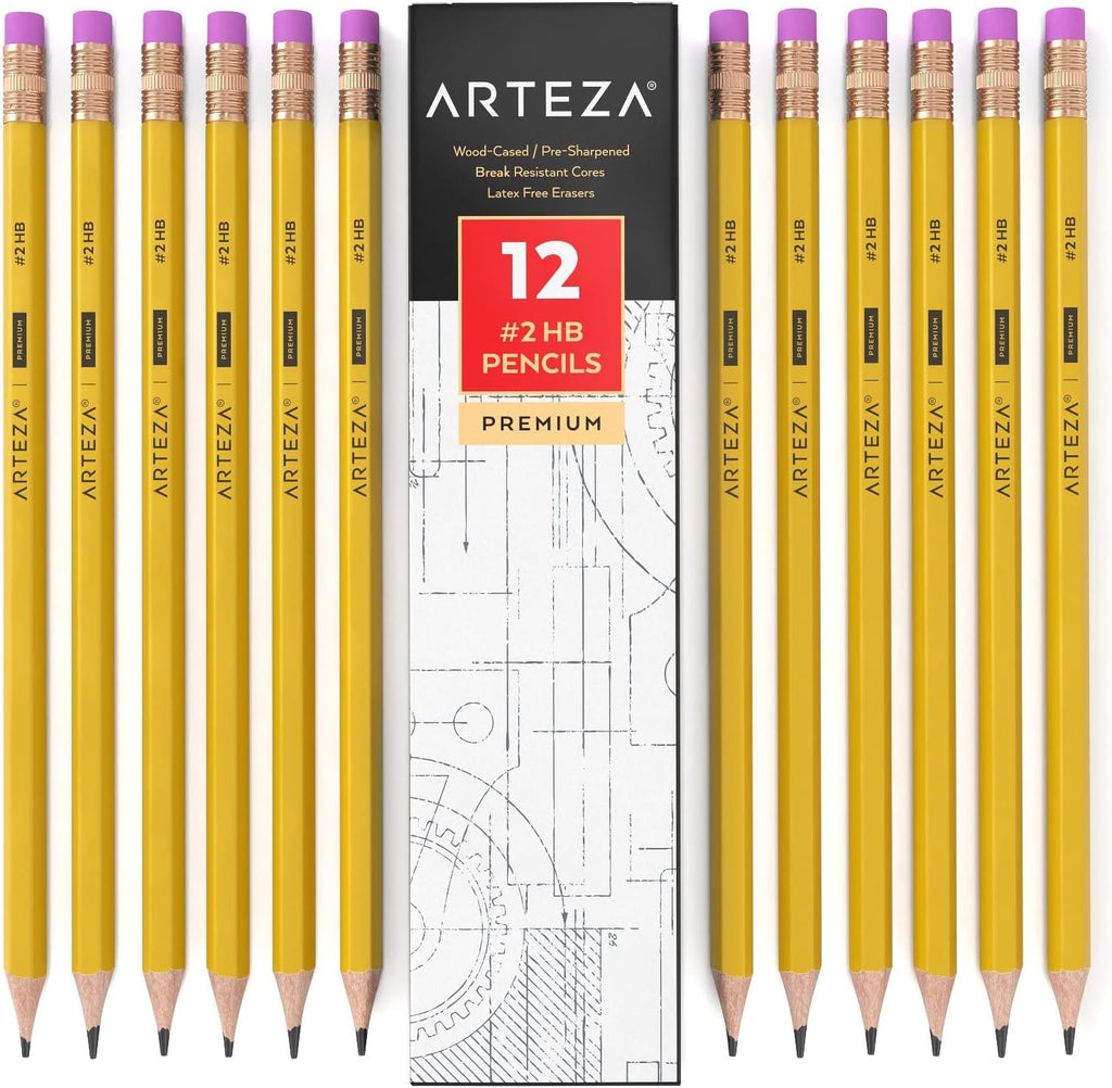 HB #2 School Pencils, Pack of 96, Black, Electric Pencil Sharpener, Pack of 2 A6368
