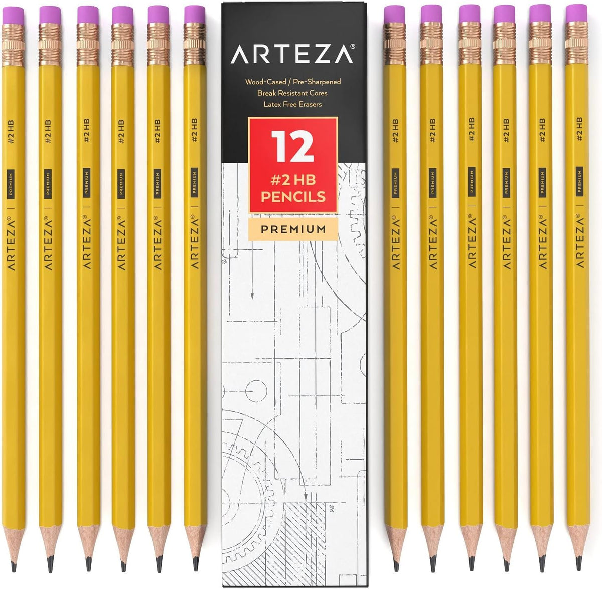 HB #2 School Pencils, Pack of 96, Black, Electric Pencil Sharpener, Pack of 2 A6368