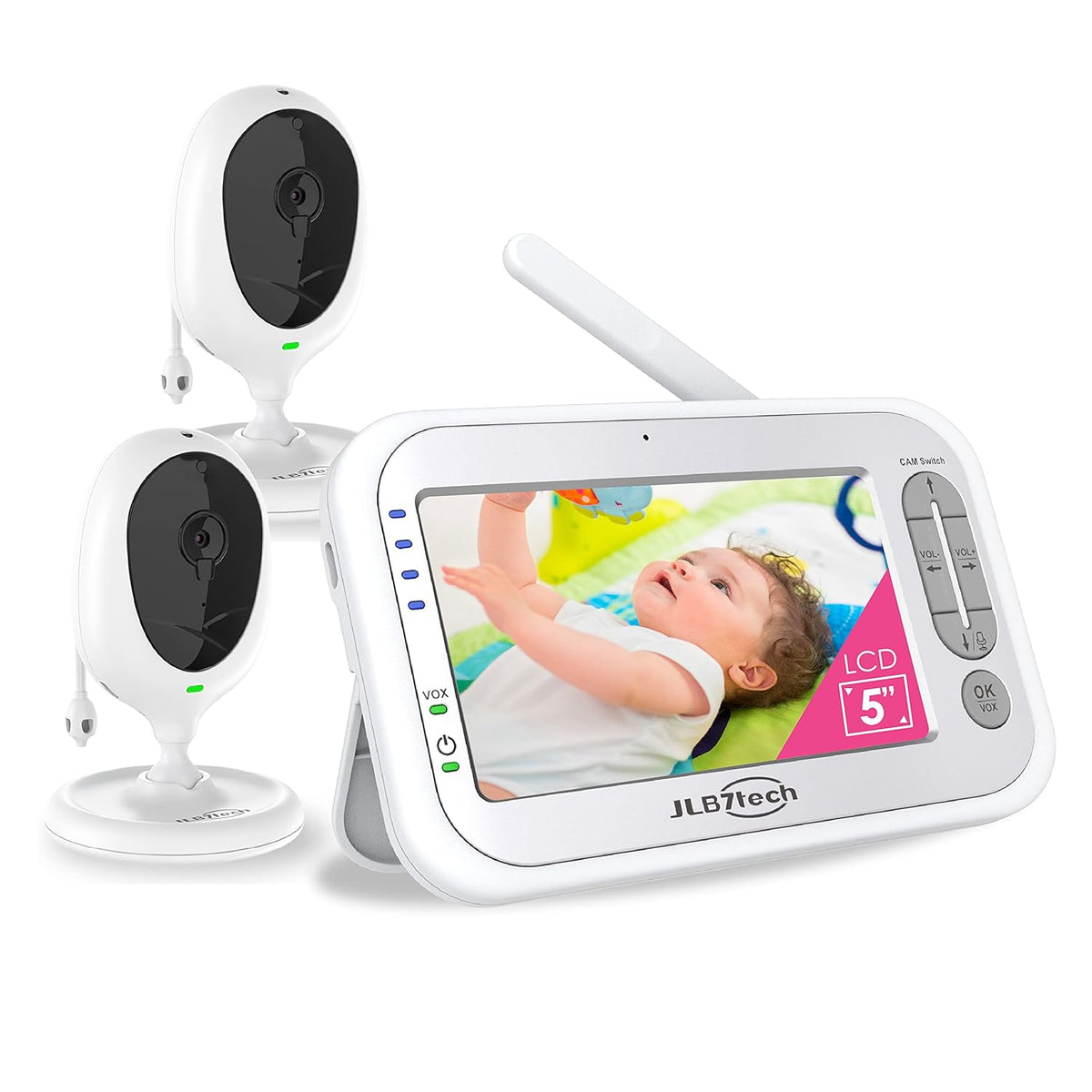 Video Baby Monitor with 2 Cameras, 4.3" Screen, No WiFi T552102