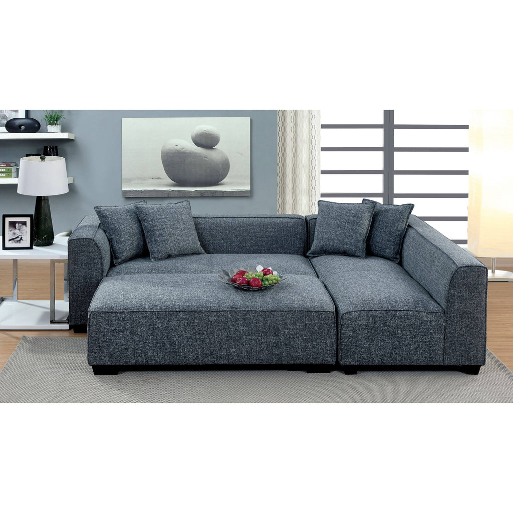 Grey Linen Ottoman G2352