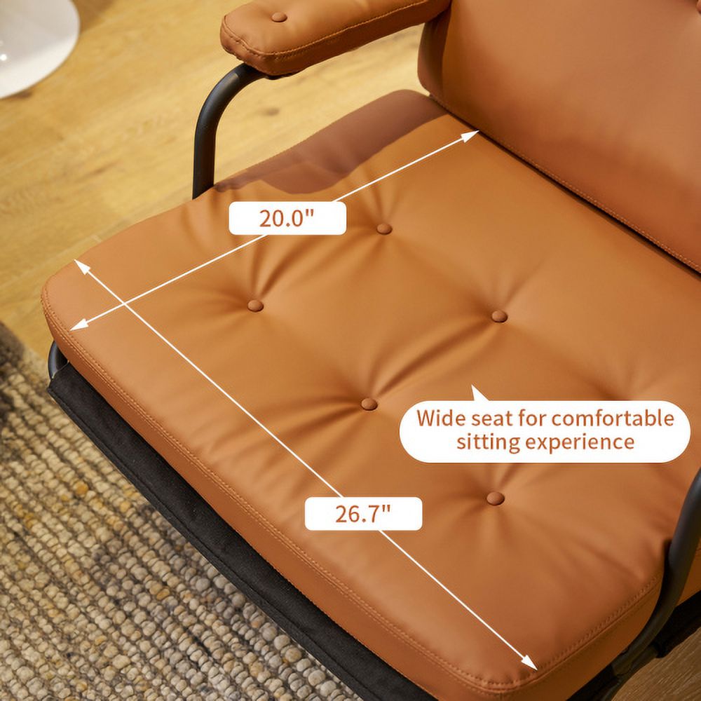 Bonded Leather High Back Accent Chair with Metal Legs Q25366
