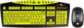 Large Print English USB Keyboard with Wireless Mouse Bundle, Black and Yellow, Pack of 2 P518499