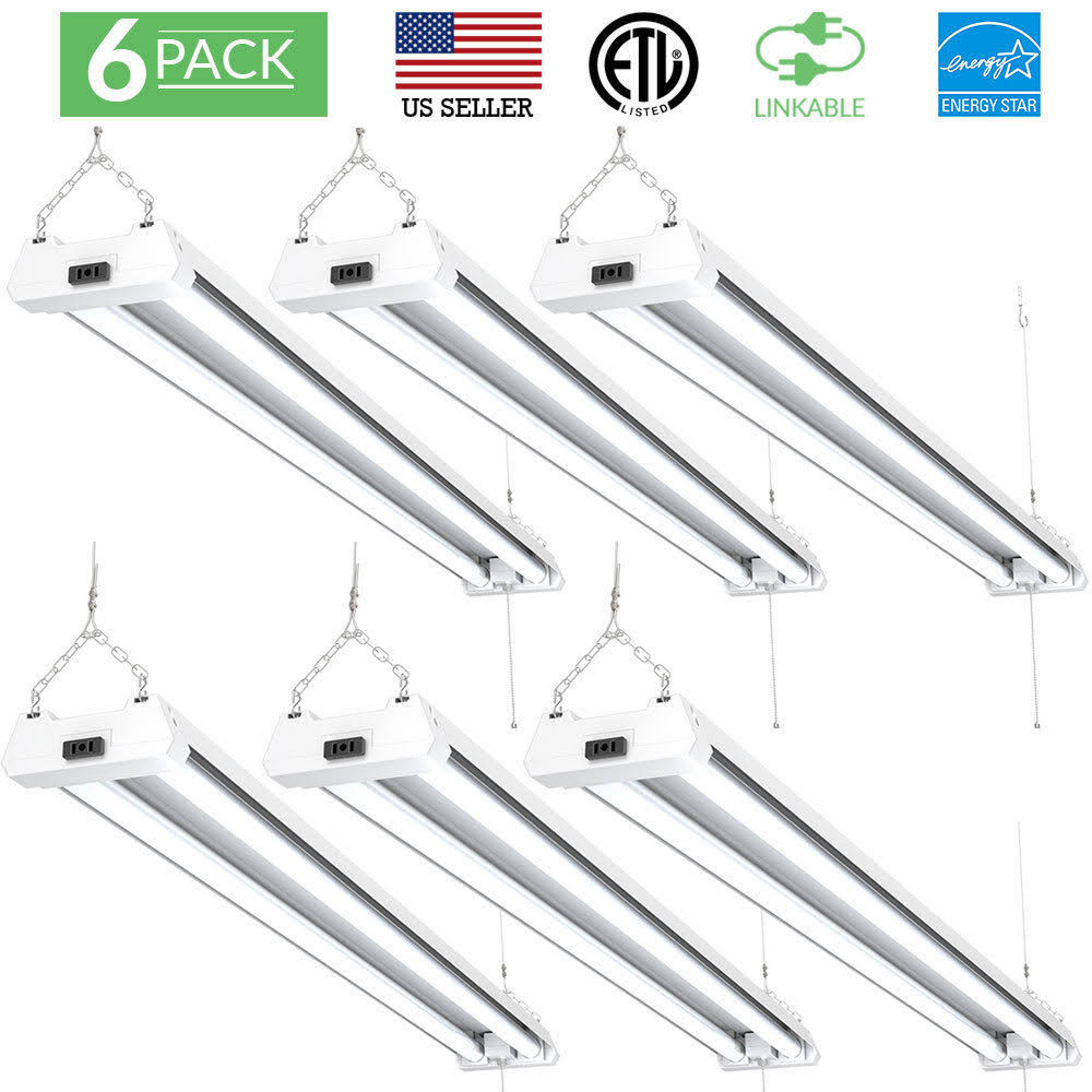 6 Pack Frosted LED Shop Light 40W 4000K Cool White R3323