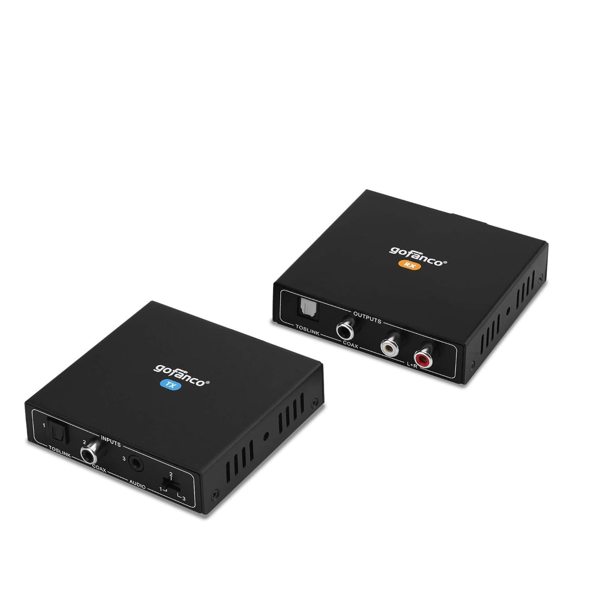 Coaxial/Toslink/RCA Stereo Audio Extender Over CAT5e/6 Ethernet Cable, 950ft (290m) Extension, Embedded DAC & ADC, PoC, Up to 7.1-Channel, Supports Dolby, DTS, PCM, Stereo Y6834