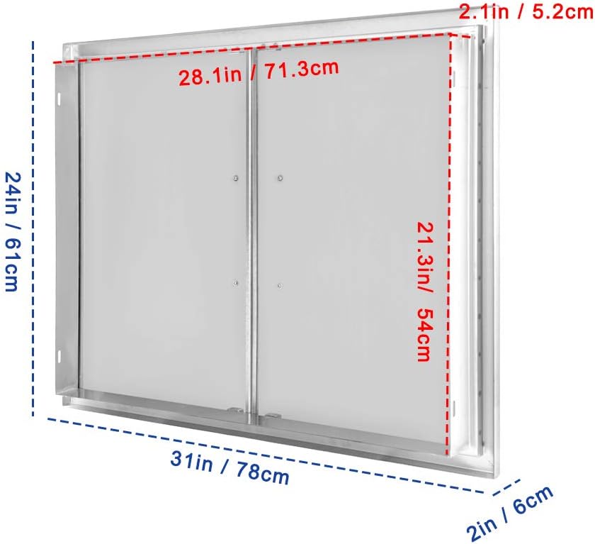 Stainless Steel Outdoor Kitchen Double Access Door X9422