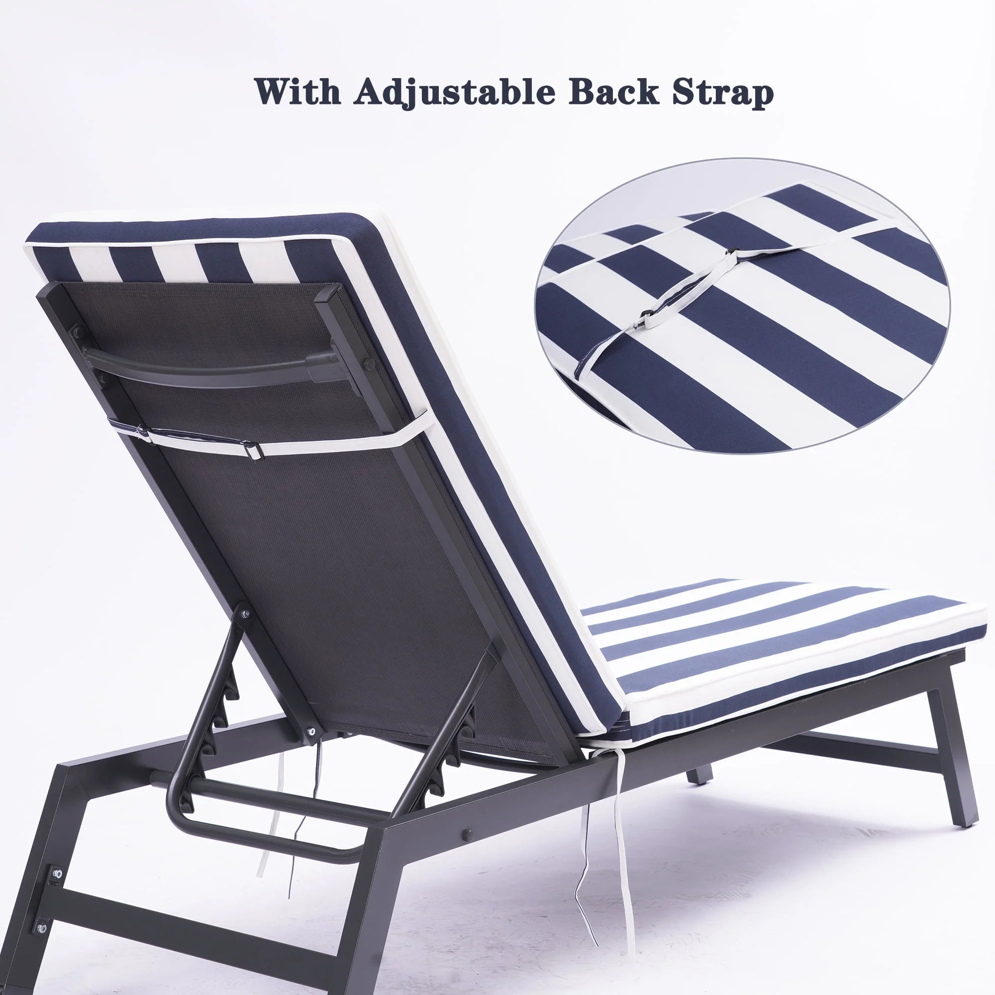 Blue Chaise Lounge Chair Cushion Replacement Seat Pad Q89112