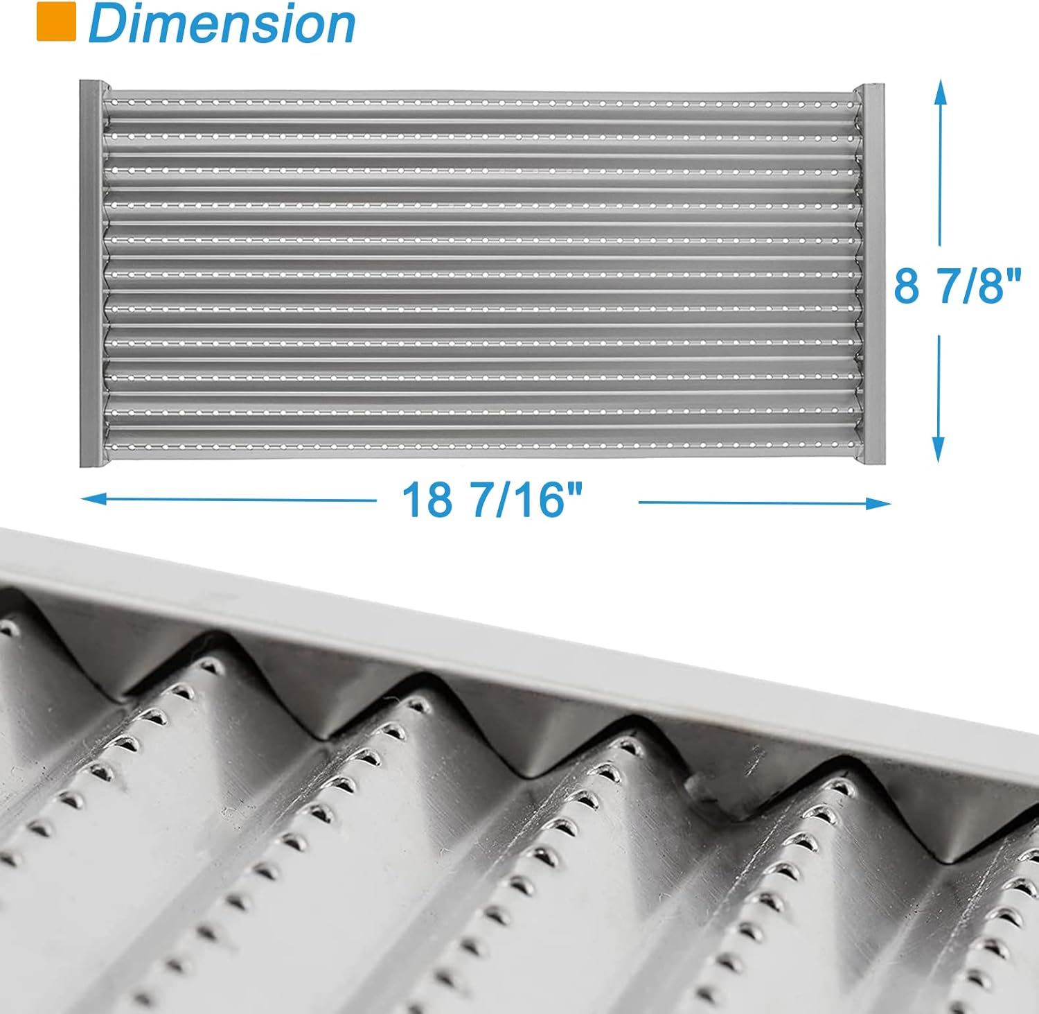 18 7/16" Stamped Stainless Steel Cooking Grid Replacement, Pack of 2 U8542