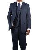 Navy Blue 40 Long Vested Suit X74990