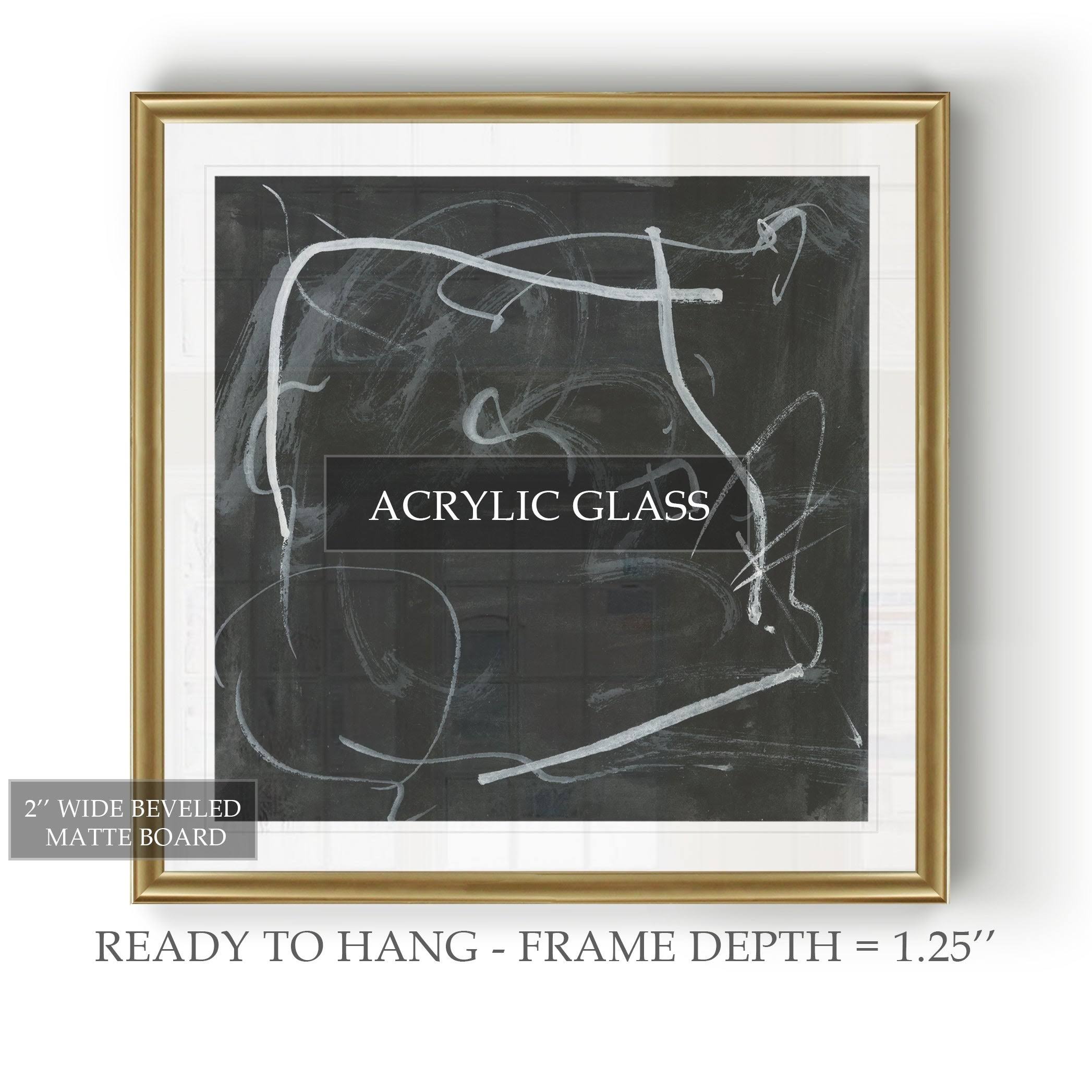 Black Framed Print 22 x 22 Gold O4317
