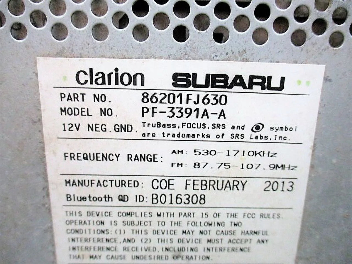12 13 14 Subaru Impreza MP3 CD Radio Receiver Z75508