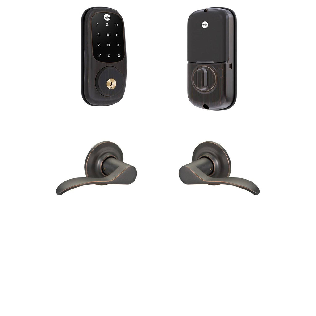 Connected by August Assure Lock Touchscreen Deadbolt with Passage Norwood Levers W645