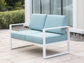 Grey 8 Piece Aluminum Outdoor Sectional Sofa with Ottomans and Coffee Table P96840