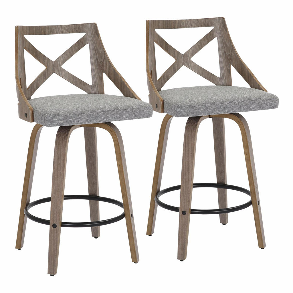 Swivel Polyester Counter Stool - Set of 2 I15526