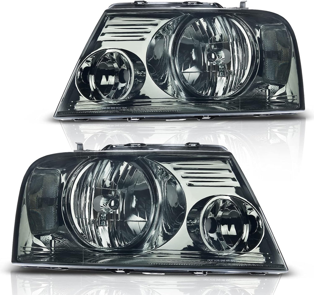 Chrome Housing Amber Reflector Headlight Assembly Y98922