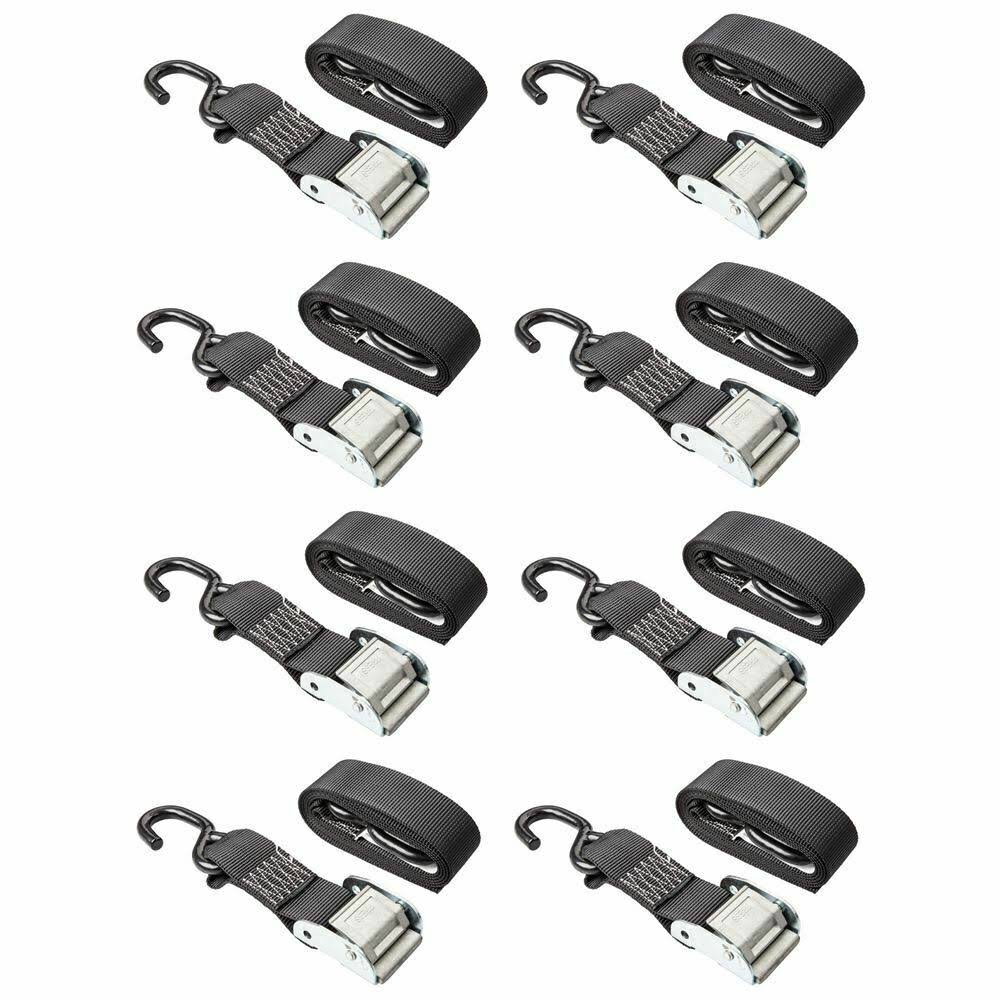 8-Pack Cam Buckle Strap Tie-Downs with S-Hooks N849