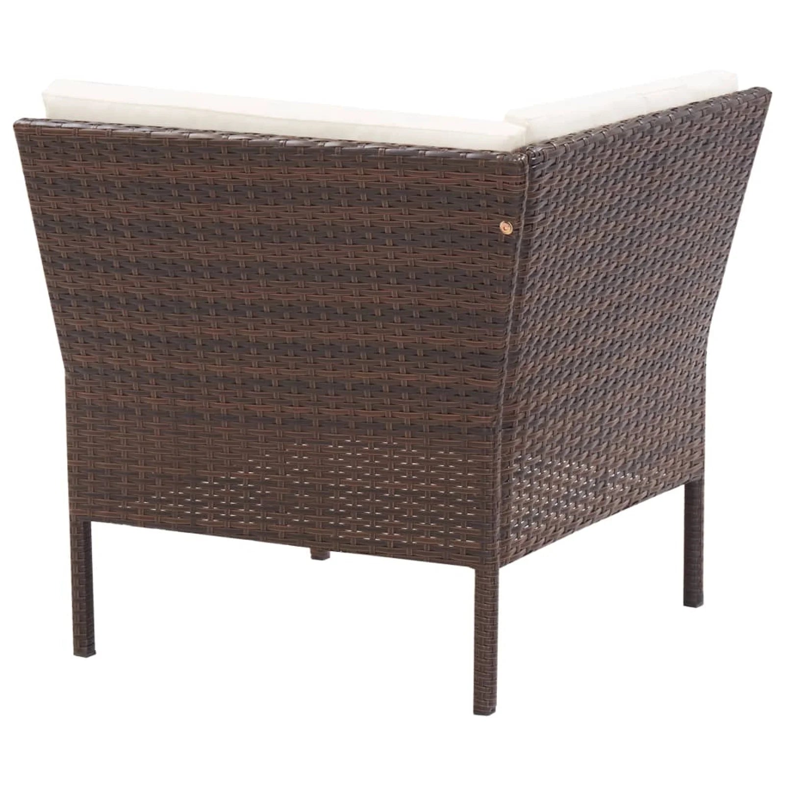 3 Piece Brown Poly Rattan Patio Conversation Sofa Set N65996