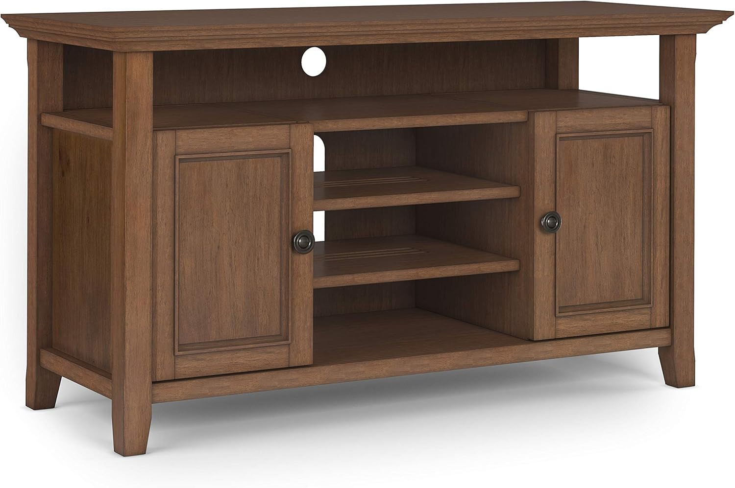 Solid Wood TV Media Stand with Storage Cabinet and Shelves J628830