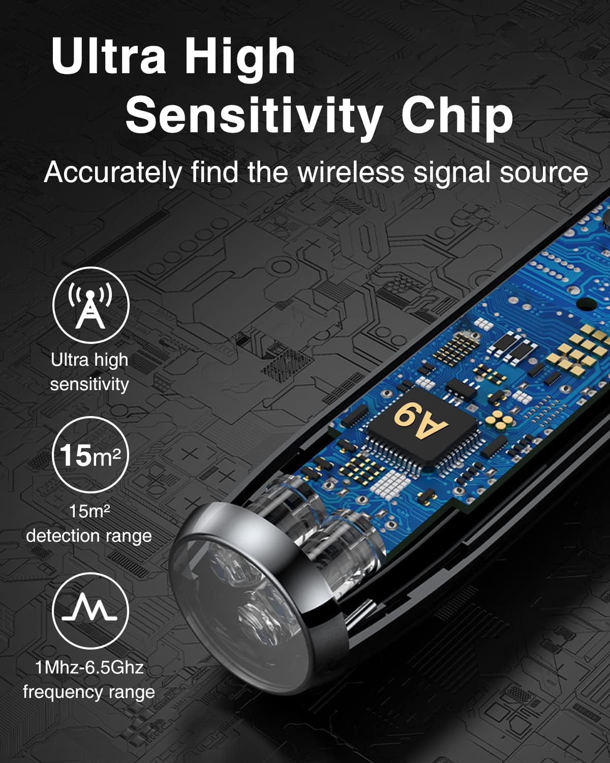Hidden Camera Detector with 3 Modes, 5 Levels Sensitivity, Pack of 2 U89458