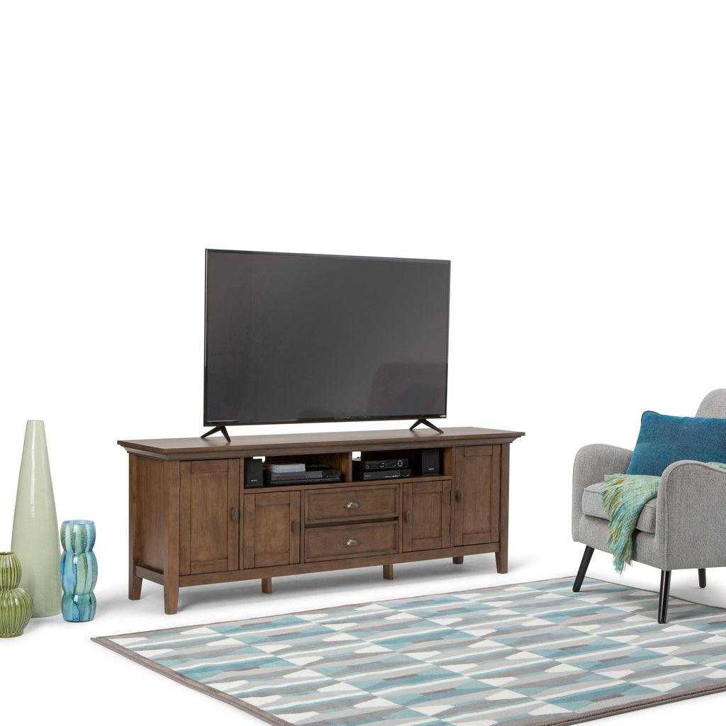 Solid Wood 72 inch Wide TV Media Stand - Black G358