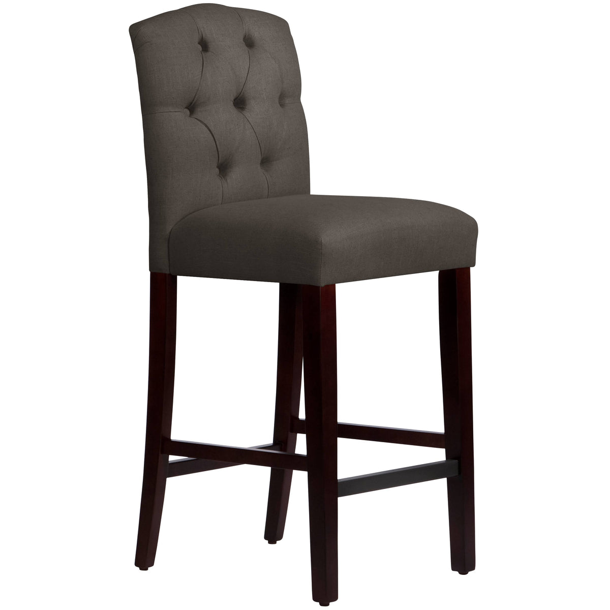 Tufted Bar Stool in Linen Slate Z5240