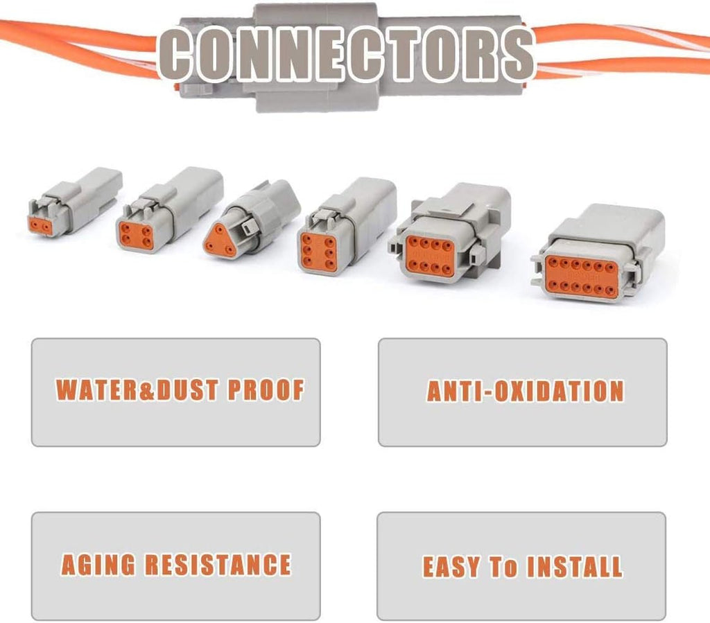 Deutsch Connector Kit 35 Pairs Gray IP67 Waterproof Electrical Connectors Plug Q60976