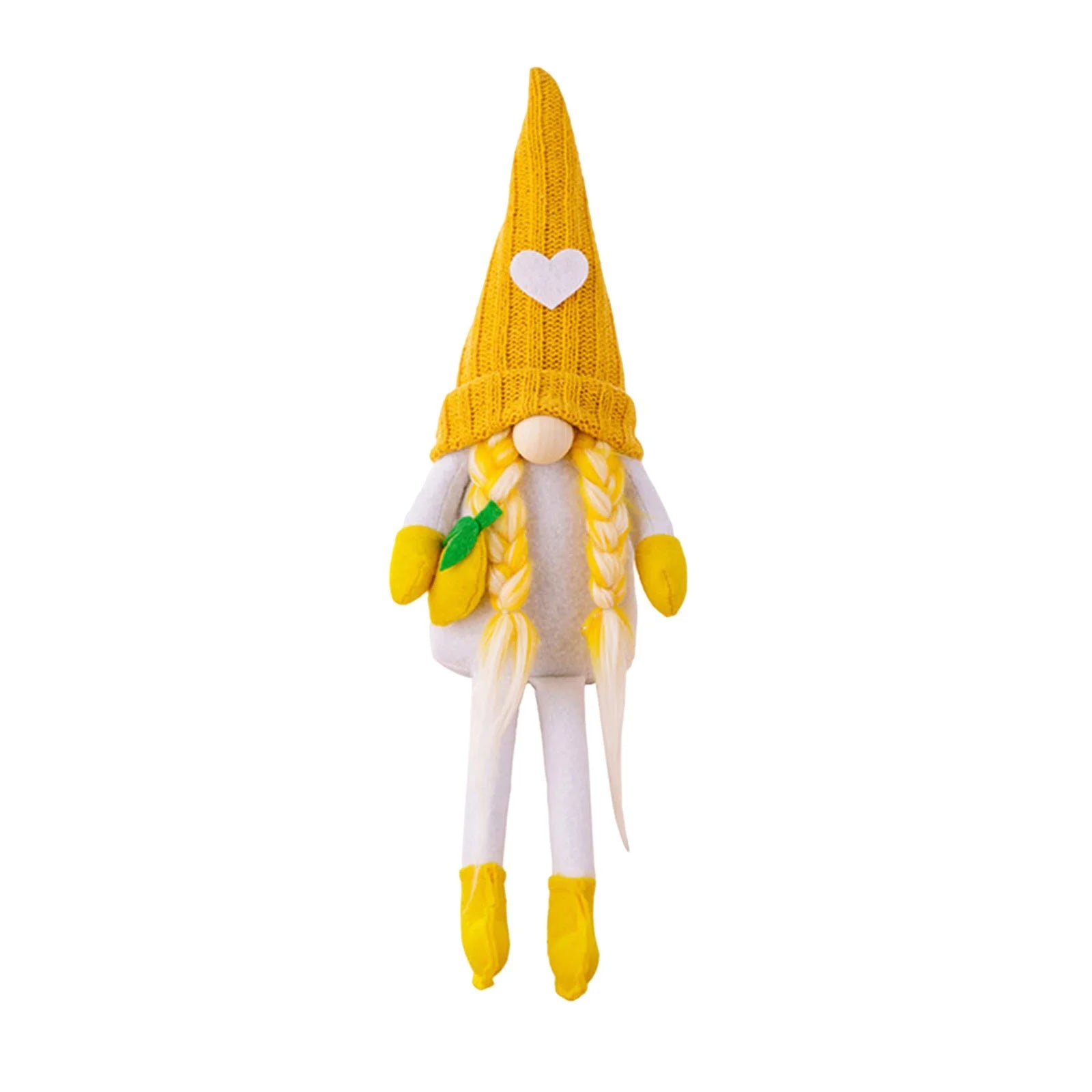 Yellow Knitted Faceless Doll Lemon Hanging Leg Doll R269