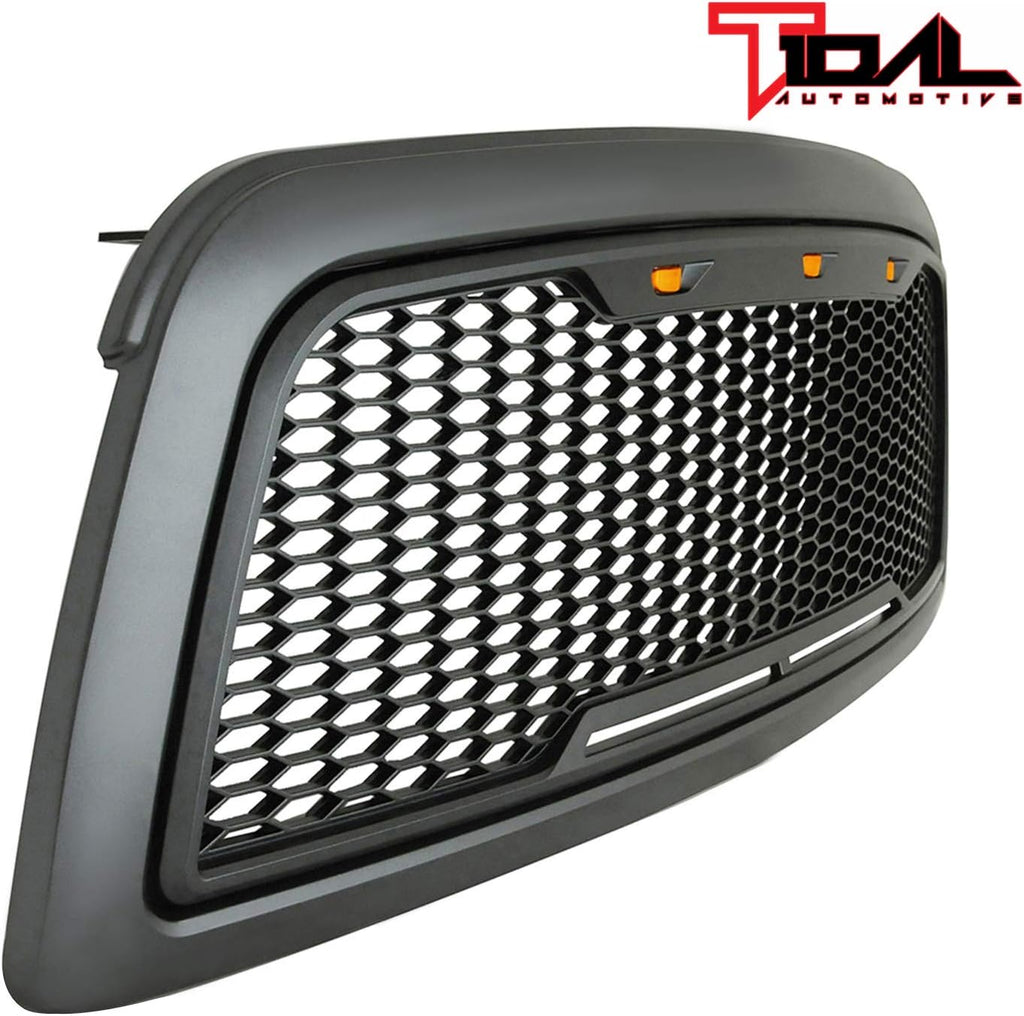 ABS Upper Grille Front LED Grille with Amber LED Lights Replacement Grille G80752